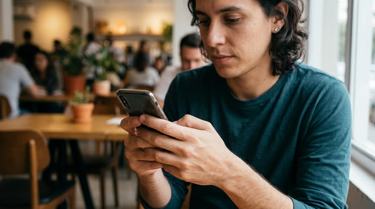 Pessoa segurando smartphone na vertical exibindo um vídeo curto em tela cheia, representando o formato Shorts 9:16
