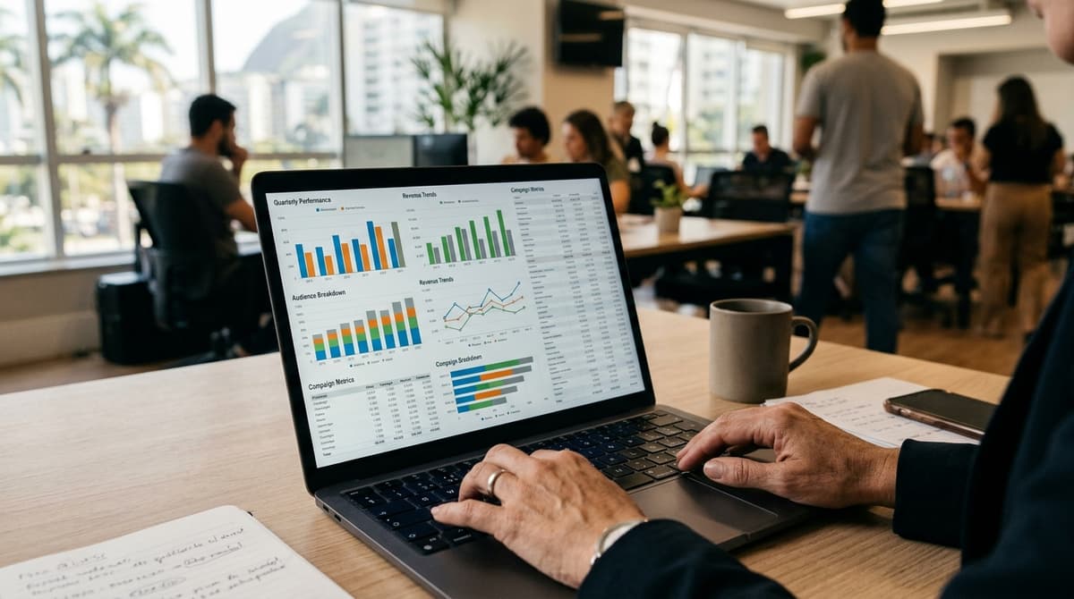 Tela de relatório de conversões do Google Ads com colunas de cliques, conversões e taxa de conversão