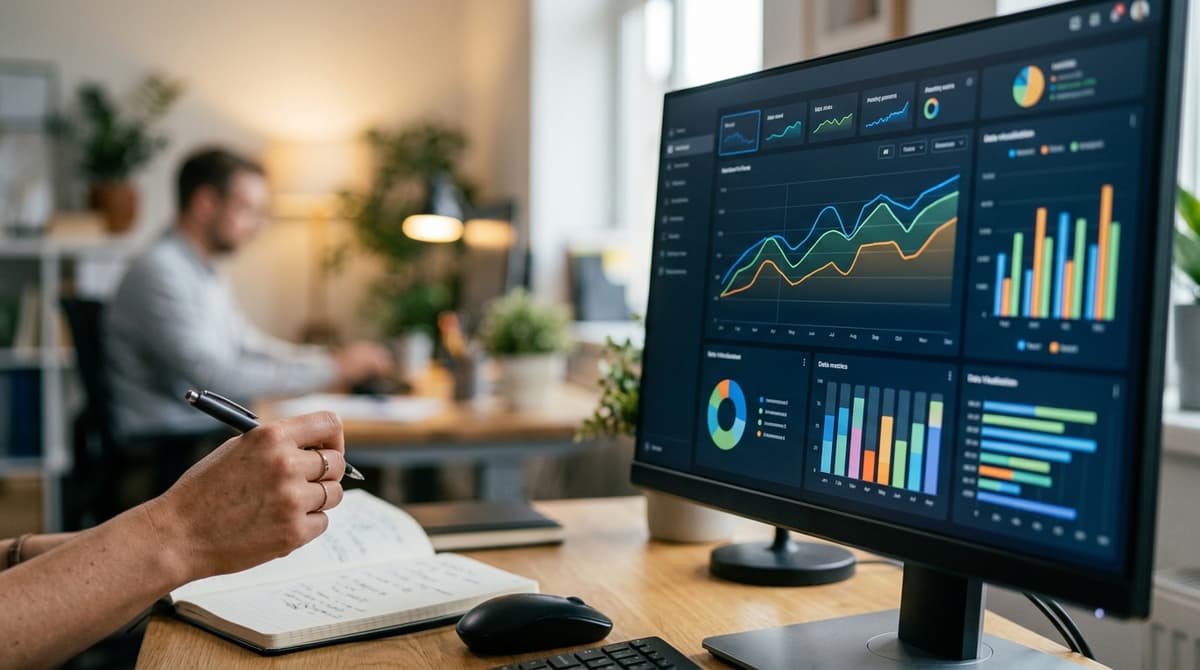 Painel de métricas e gráficos de desempenho de campanhas no Google Ads